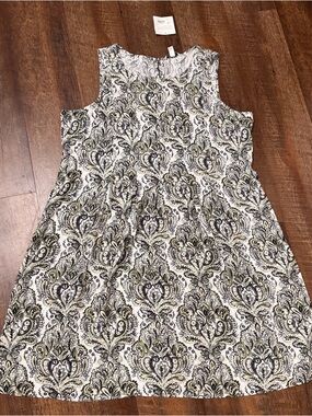 Croft & Barrow Women’s 1X Paisley Dress NWT Sleeveless A-Line Rayon Neutral Boho